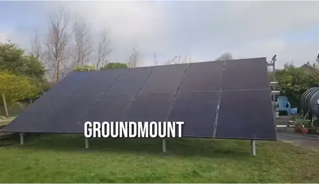 Ground mounted solar panels.