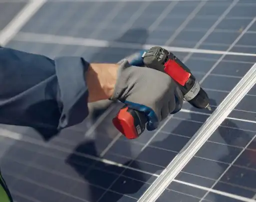 Repairing solar panels.